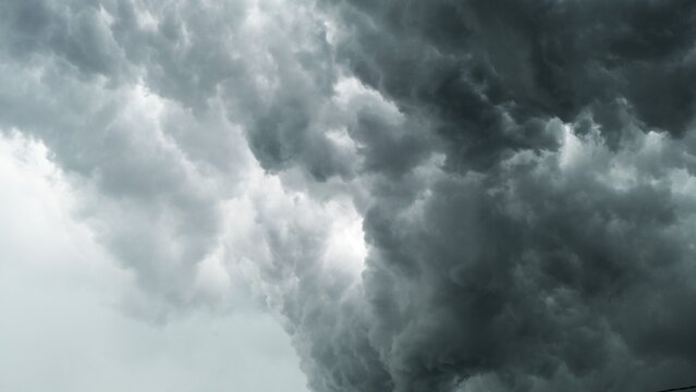 The view of the sky full of dark clouds, indicates extreme weather, it will rain soon.