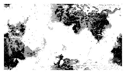 Obraz premium Vintage world map grunge texture with distressed hatching and weathered details in hand drawn style