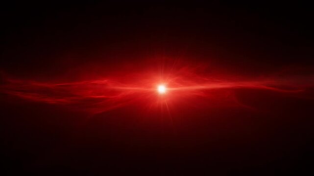 Crimson cosmic eruption with radiant light and ethereal gas in deep space