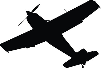 A black silhouette of an airplane flying through the air © Khaleda