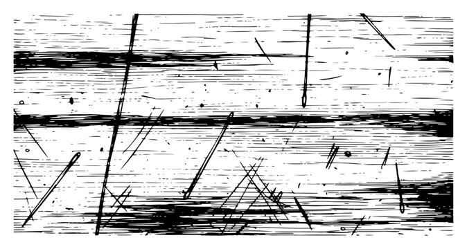 Distressed woodcut texture with horizontal grain and sharp needle elements