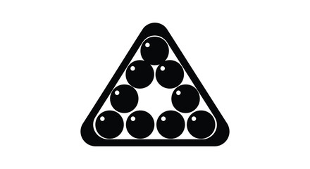A striking black silhouette depicts a triangular rack of billiard balls creating a bold visual statement silhouette © Jahid