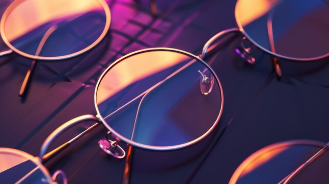Multiple Round Sunglasses with Reflective Lenses in Vibrant Neon Colors