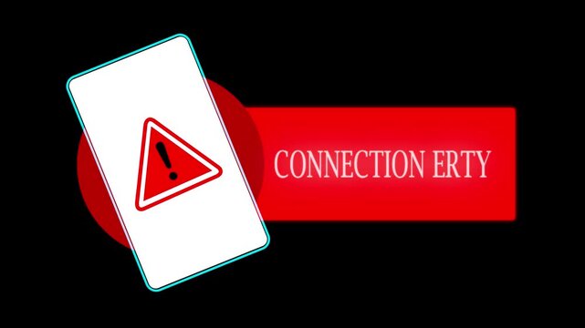  red connection error screen interface for mobile application network timeout notification box vector illustration 4k video.
