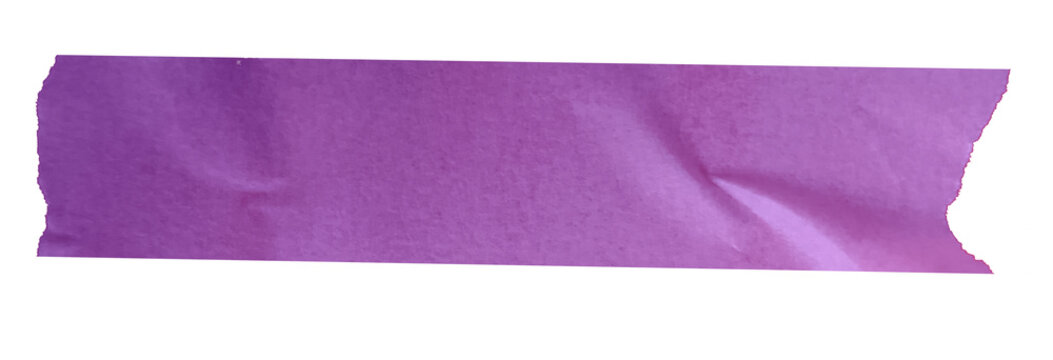 Realistic purple ripped tape strip with rough torn edges isolated on transparent background, adhesive label for headline caption and UI design png