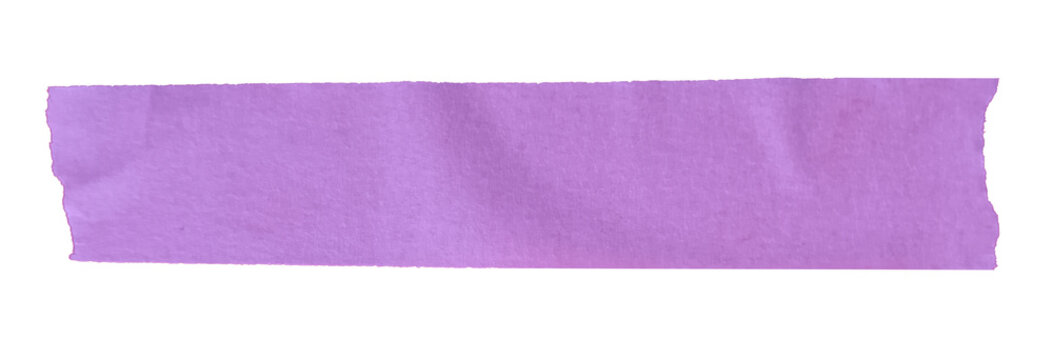 Purple masking tape strip with torn edge isolated on transparent background, realistic sticky label for banner caption title bar and design png