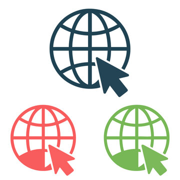 internet web icon set vector flat design