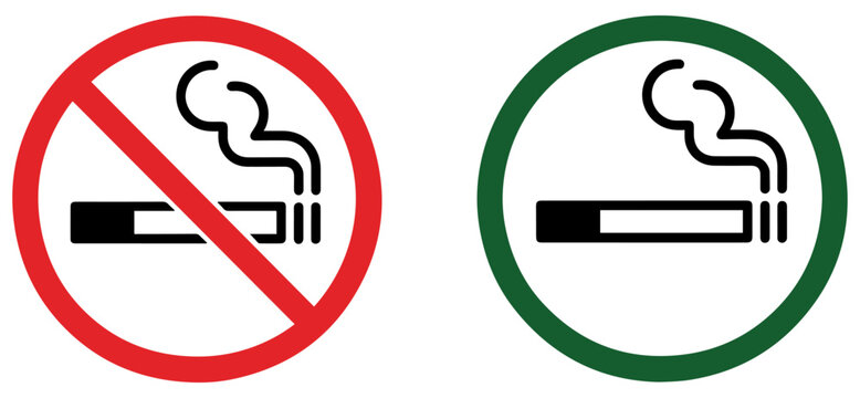 no smoking vaping allowed sign icon set