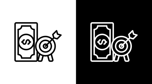 Financial Goal White Icon Set Design