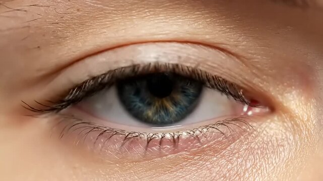 A stunningly detailed close-up shot of a human eye, showcasing the intricate patterns of a vibrant blue-green iris and the subtle reflections, conveying depth and the essence of human perception
