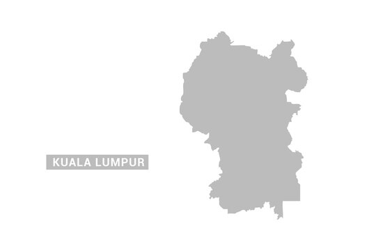 Kuala Lumpur map - Minimal Flat Vector Illustration in Black and Gray, Isolated on White Background, Ideal for Infographics, Educational Use, Reports, and Presentations.