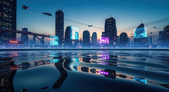 Futuristic reflective surface with sleek modern metallic shine 