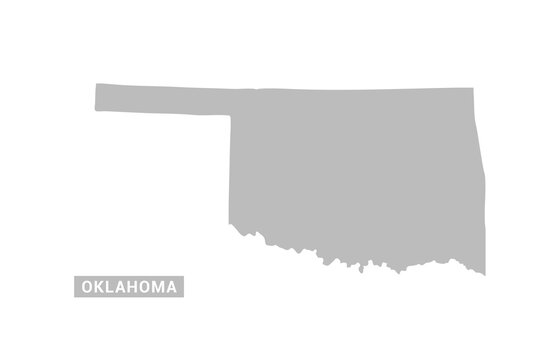 Oklahoma map - Minimal Flat Vector Illustration in Black and Gray, Isolated on White Background, Ideal for Infographics, Educational Use, Reports, and Presentations.