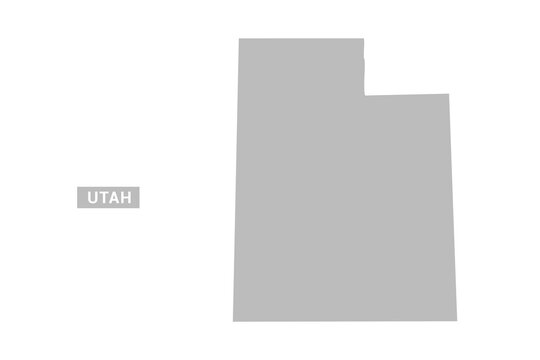 Utah map - Minimal Flat Vector Illustration in Black and Gray, Isolated on White Background, Ideal for Infographics, Educational Use, Reports, and Presentations.