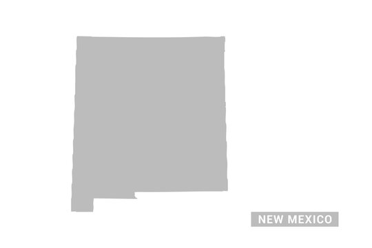 New Mexico map - Minimal Flat Vector Illustration in Black and Gray, Isolated on White Background, Ideal for Infographics, Educational Use, Reports, and Presentations.