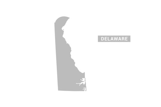 Delaware map - Minimal Flat Vector Illustration in Black and Gray, Isolated on White Background, Ideal for Infographics, Educational Use, Reports, and Presentations.