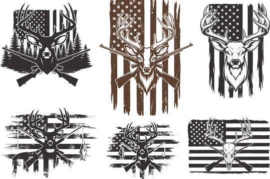 American flag with deer and wildlife designs a patriotic collection for outdoor enthusiasts