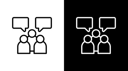 Fototapeta premium Team Communication White Icon Set Design