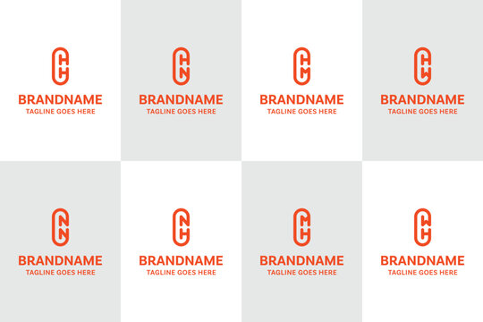 Letters CHH CHN CHM CHW CNN CMH CWH Logo Monogram Set