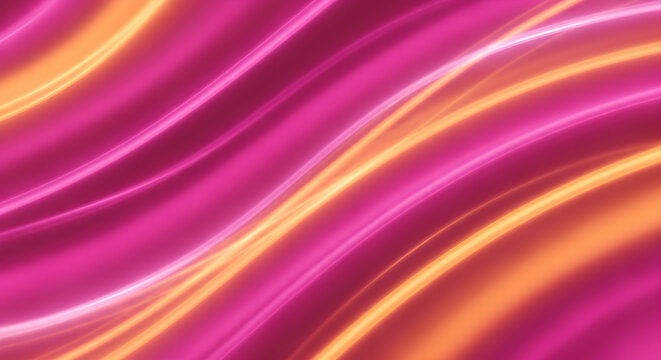 Abstract pink and orange glowing wave background with smooth liquid texture