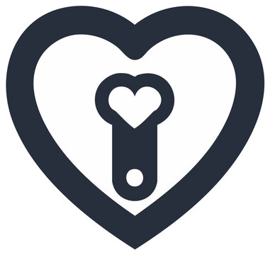 Heart lock concept icon. Vector romantic metaphor, love, security, and protection symbol design