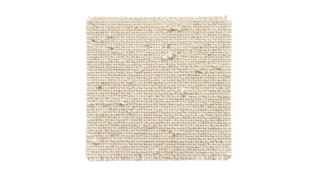 Natural beige burlap hessian fabric swatch isolated
