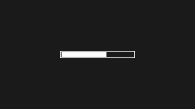 Progress bar animation with alpha channel, white loading bar animate.4k video