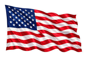 Fototapeta premium PNG American flag waving proudly.