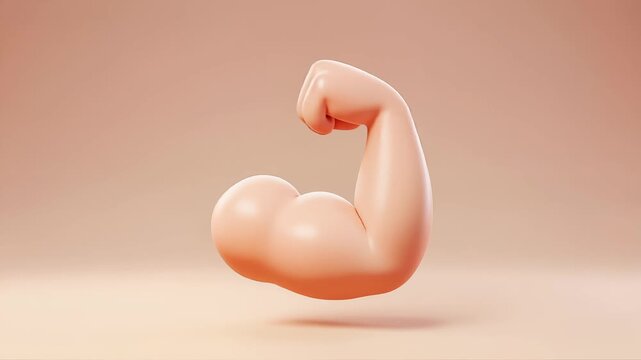 Muscle arm flexed bicep closeup.