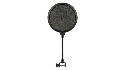 Fototapeta premium Black studio microphone pop filter with clamp