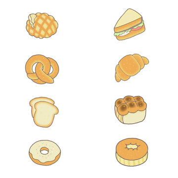 set of different types of bread