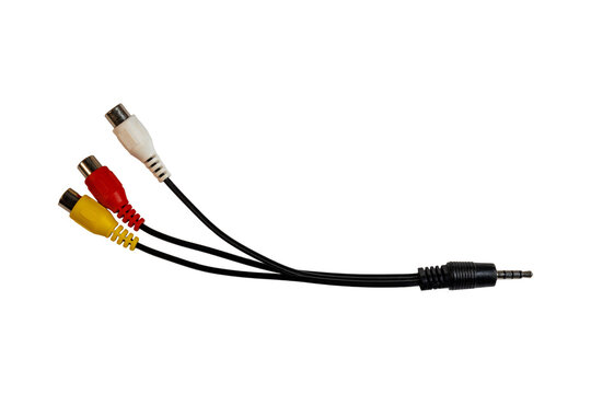 Composite video audio adapter cable with RCA connectors and TRRS plug