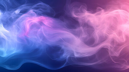 Fototapeta premium Blue and pink smoke on a black background.