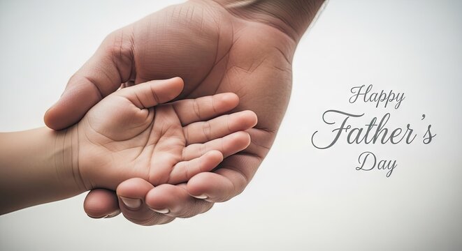 A tender moment a small hand clasped firmly in an adult's hand celebrating fatherhood