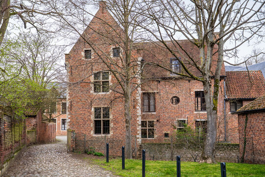 Historic red brick building in the Groot Begijnhof, Leuven, Belgium