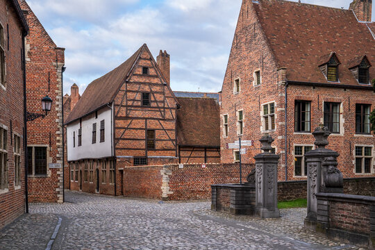 Traditional architecture and alleys of the Groot Begijnhof, Leuven, Belgium