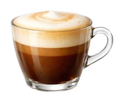 PNG Delicious frothy cappuccino in glass.