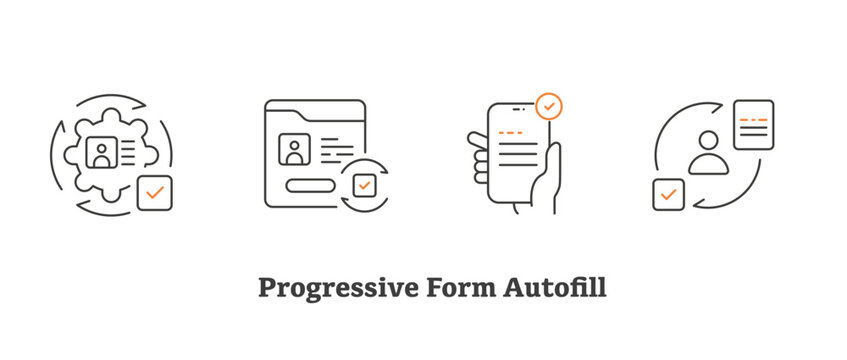 Progressive Form Autofill icon, Smart Incremental Field Population for Faster Form Completion, Intelligent Progressive Data Fill for Seamless Entry icon