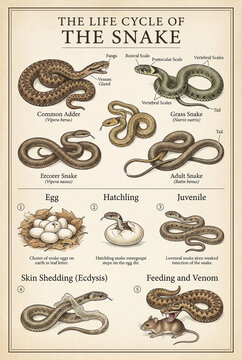A Comprehensive Illustrated Guide to the Life Cycle and Biology of Snakes