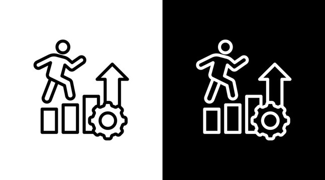 Upskilling White Icon Set Design