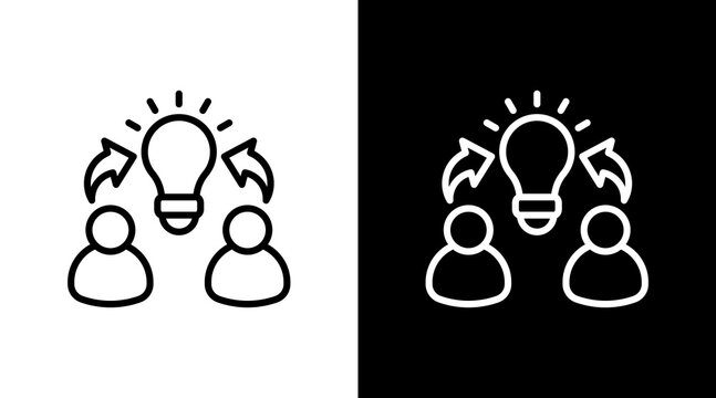 Knowledge Sharing White Icon Set Design