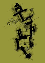 Abstract image for printing. Picture for modern interiors. The picture is painted by hand on a tablet. © neurostructure