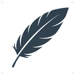Fototapeta premium Graceful Feather Icon Illustration Quill Pen Writing Concept Smoothness Lightness and Plume