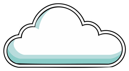 Fototapeta premium Simple cloud vector icon for weather forecast or data storage design elements
