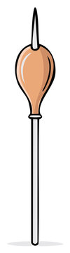 Cartoon illustration of a kitchen turkey baster for cooking and roasting meat