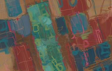 Abstract image for printing. Picture for modern interiors. The picture is painted by hand on a tablet. © neurostructure