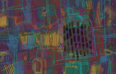 Abstract image for printing. Picture for modern interiors. The picture is painted by hand on a tablet. © neurostructure