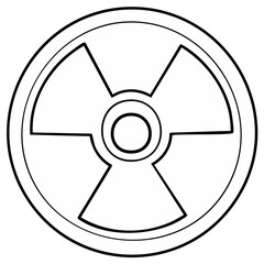 Fototapeta premium Black and White Radiation Hazard Warning Symbol Isolated Round Atomic Sign