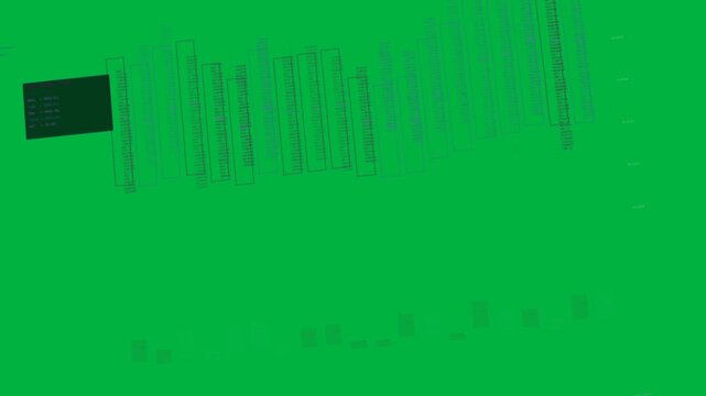 Chart playback starting on screen color bars growing while tiles varying showing data change