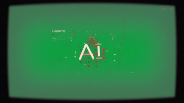 Vignette fading in starting AI logo growing with nodes and lines forming HUD transparent background